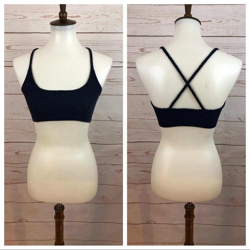 Vintage Y2K Ralph Lauren Polo Knit Bralette Braided Strap
